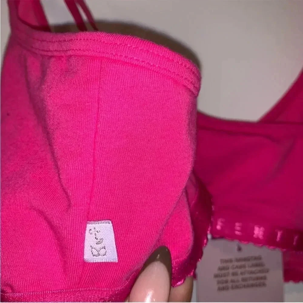 SAVAGE X FENTY COTTON JERSEY BRALETTE PINK SIZE SMALL
